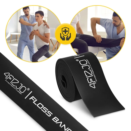 FLOSS BAND rehabilitációs edzőszalag, 1 mm, fekete
