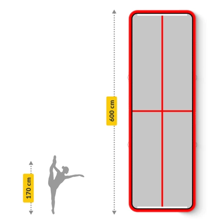 AIR MAT akrobatikai pálya, 6 x 2 x 0,2 m