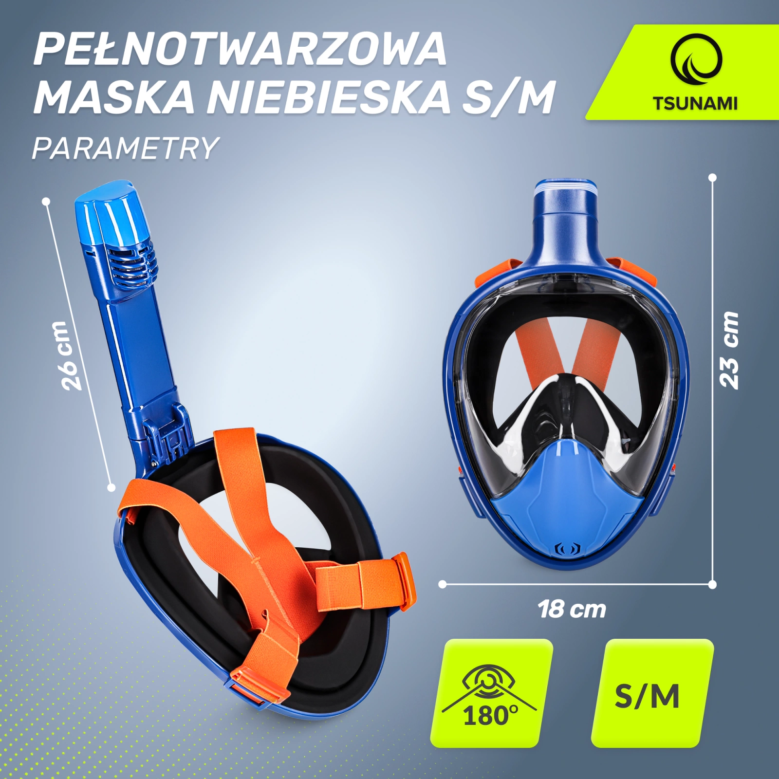 maska do nurkowania pelnotwarzowa panoramiczna