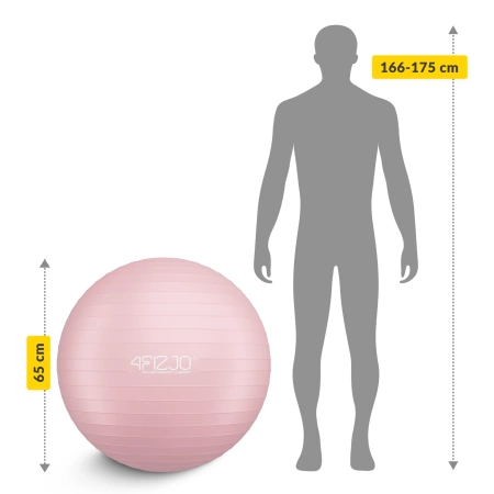 Felfújható gimnasztikai labda, 75 cm, rózsaszín