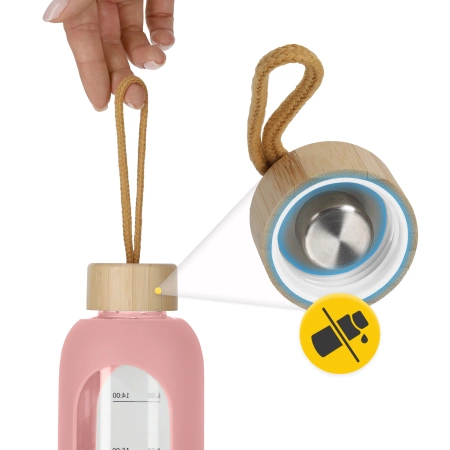 Üvegkulacs, 750 ml, rózsaszín