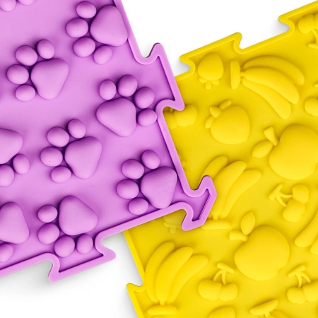 Ortopédiai érzékszervi puzzle szőnyeg gyermekeknek, 4 darab.