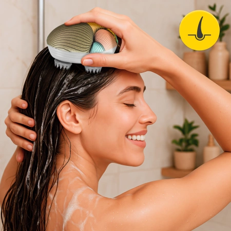 Vízálló, többszínű elektromos fejmasszírozó