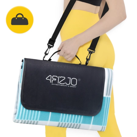 Szigeteléssel rendelkező piknik- és strandtakaró, 200 x 200 cm, kocka mintás