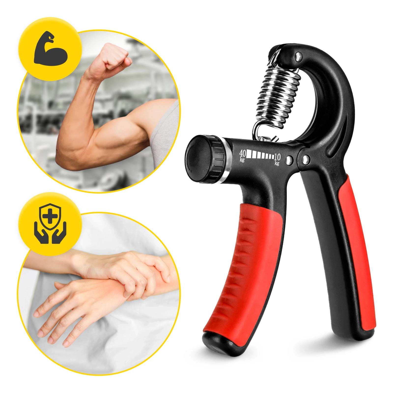 Ściskacz do rąk dłoni regulowany z regulacją oporu antypoślizgowe nakładki