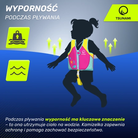 TSUNAMI úszómellény 2-3 éves gyerekeknek, rózsaszín