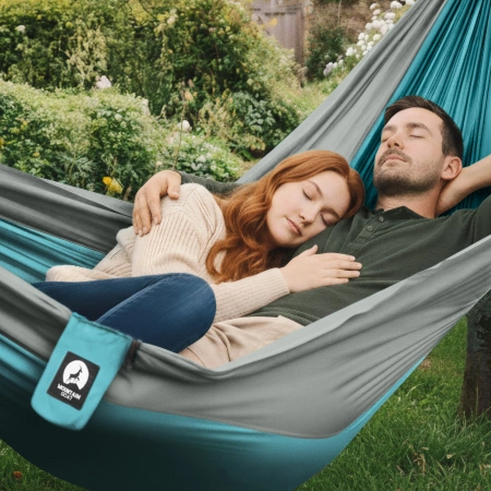 Mountain Goat kétfős utazási függőágy, szürke és türkizkék