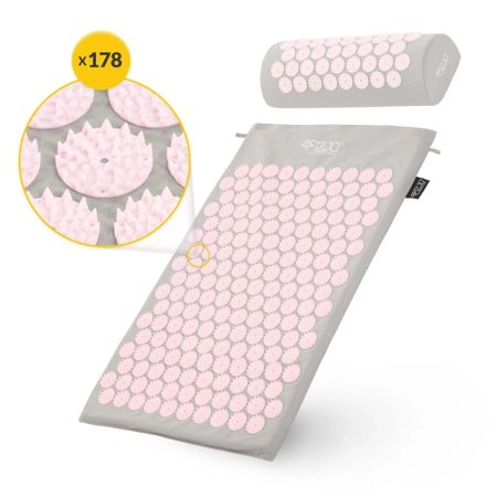 Párnával ellátott klasszikus akupresszúrás szőnyeg, rózsaszín