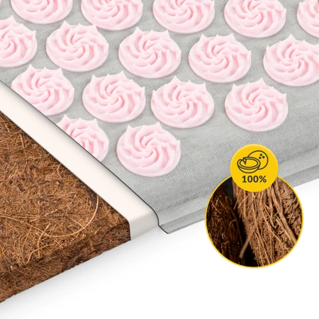 ECO akupresszúrás matrac hajdina és kókusz töltettel, rózsaszín