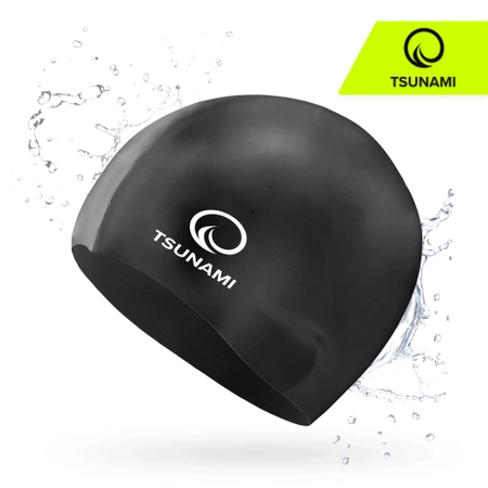 TSUNAMI gyermek úszósapka, fekete