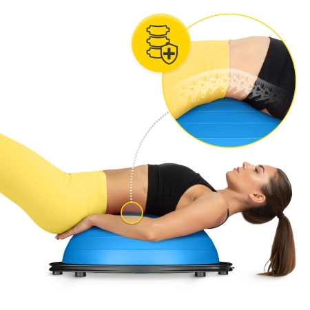 Egyensúlyozó félgömb gumis expanderrel, kék