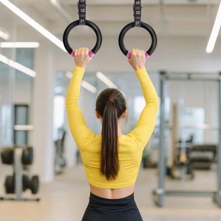 ABS húzódzkodó torna gyűrűk, fekete és rózsaszín