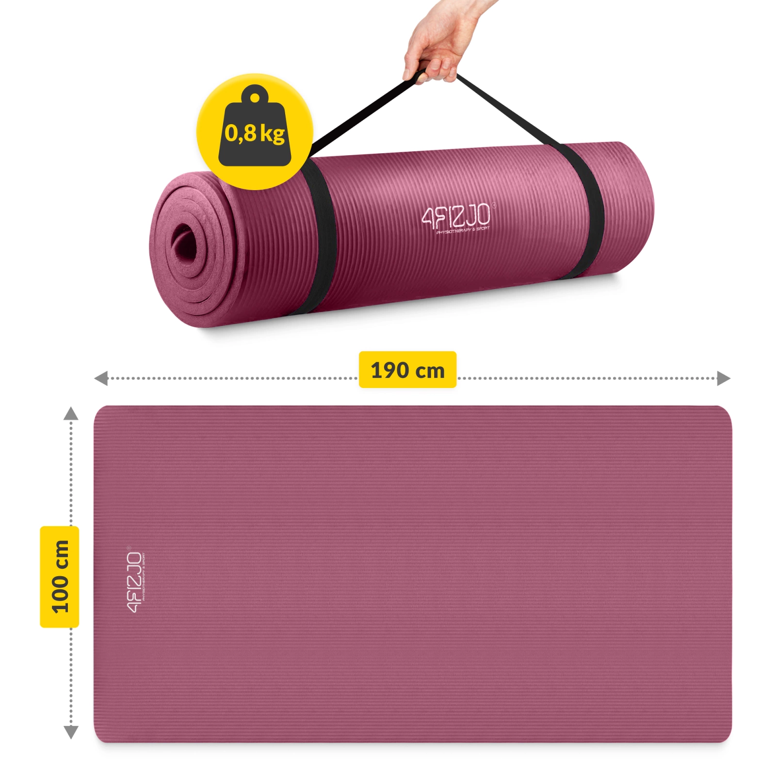 mata do cwiczen antyposlizgowa profesjonalna joga pilates kauczukowa