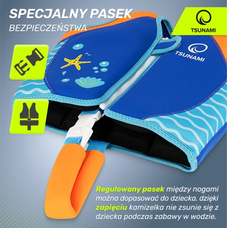 TSUNAMI úszómellény 3-6 éves gyerekeknek, kék
