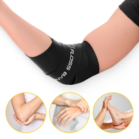 FLOSS BAND rehabilitációs edzőszalag, 1 mm, fekete