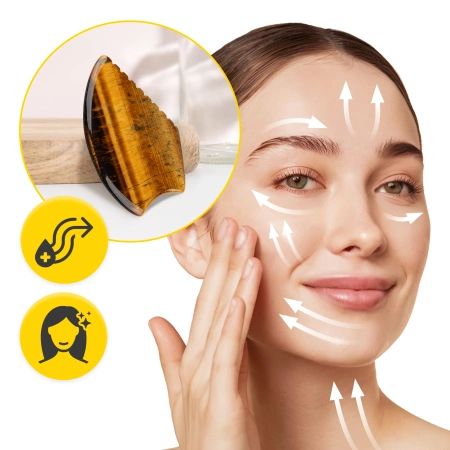 Barázdált Gua Sha kő természetes tigris szeme kvarcból