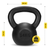 Öntöttvas kettlebell, 14 kg