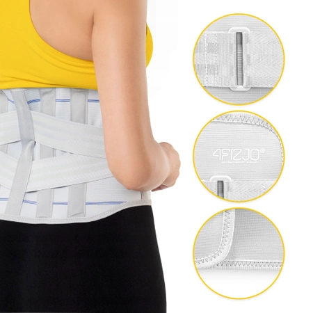 Ortopéd derékrögzítő, XL, világosszürke