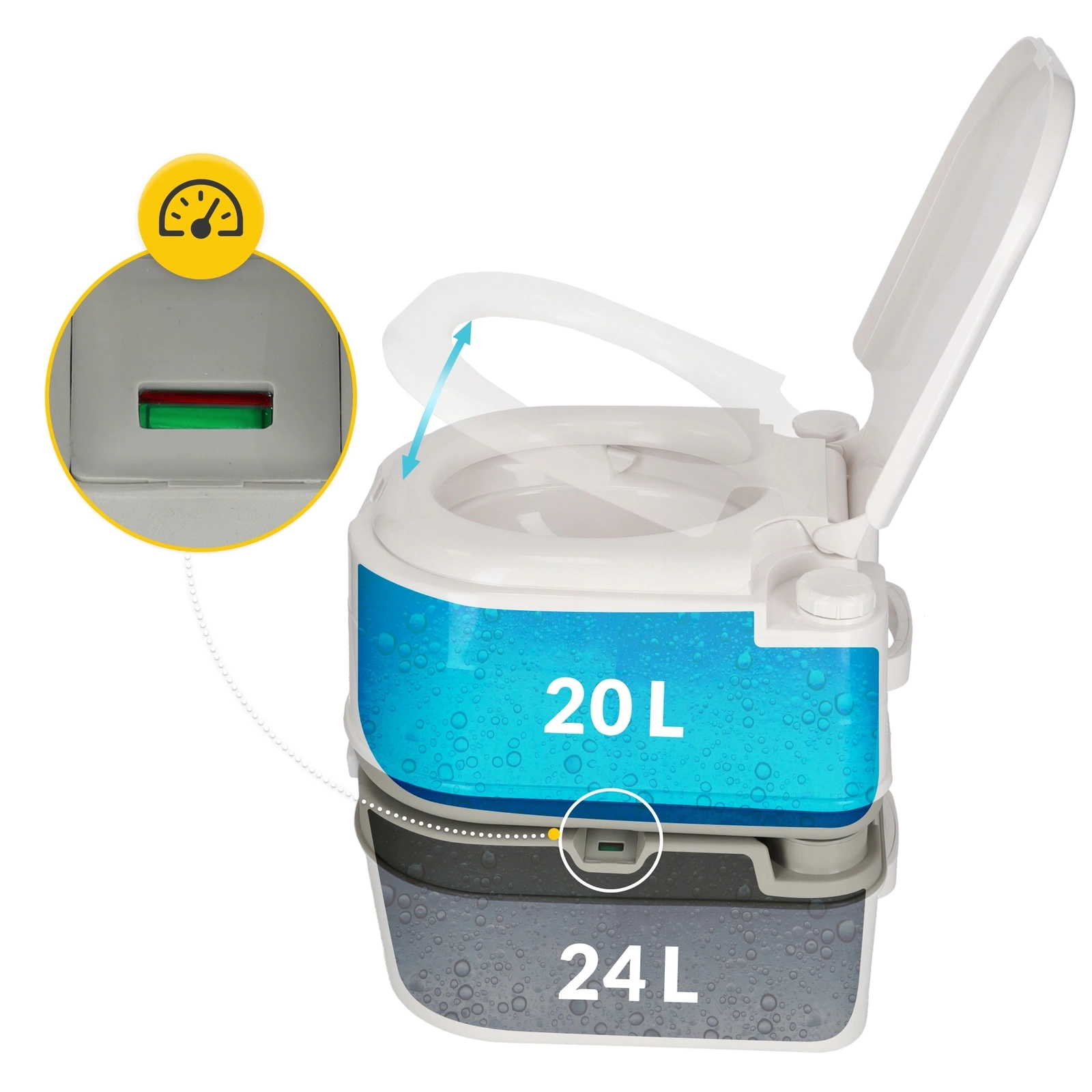 przenosna toaleta turystyczna kempingowa na dzialke biwak ze spluczka