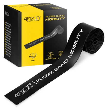 FLOSS BAND rehabilitációs edzőszalag, 1 mm, fekete