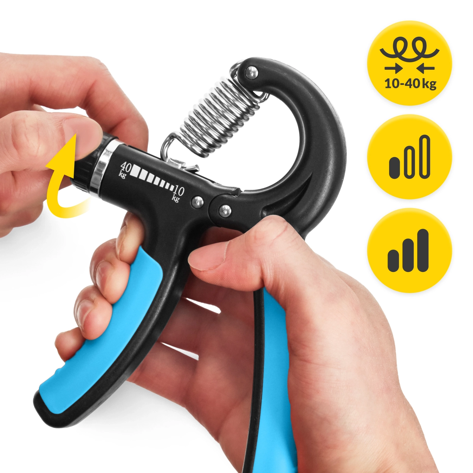 Ściskacz do rąk dłoni regulowany z regulacją oporu antypoślizgowe nakładki