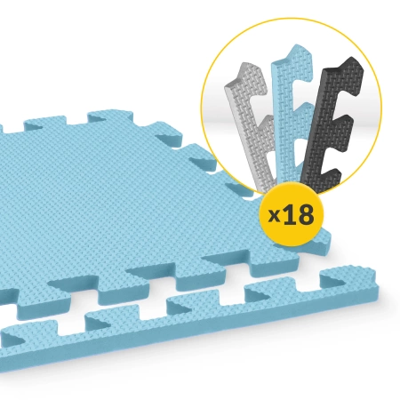 Oktató puzzle szőnyeg gyerekeknek, 90 x 90 cm, kék