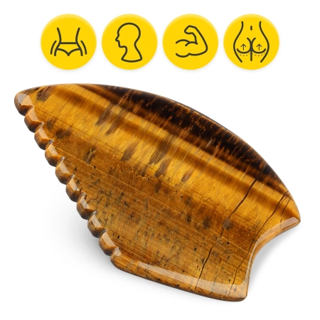 Barázdált Gua Sha kő természetes tigris szeme kvarcból