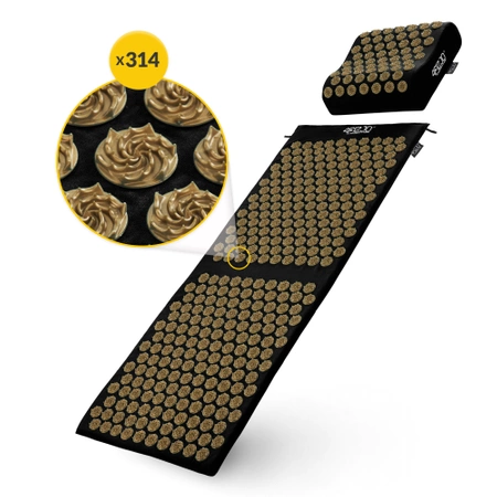 ERGO párnával ellátott akupresszúrás matrac, XL, fekete