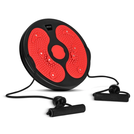 MINI forgó kardiótárcsa gumis expanderrel, piros