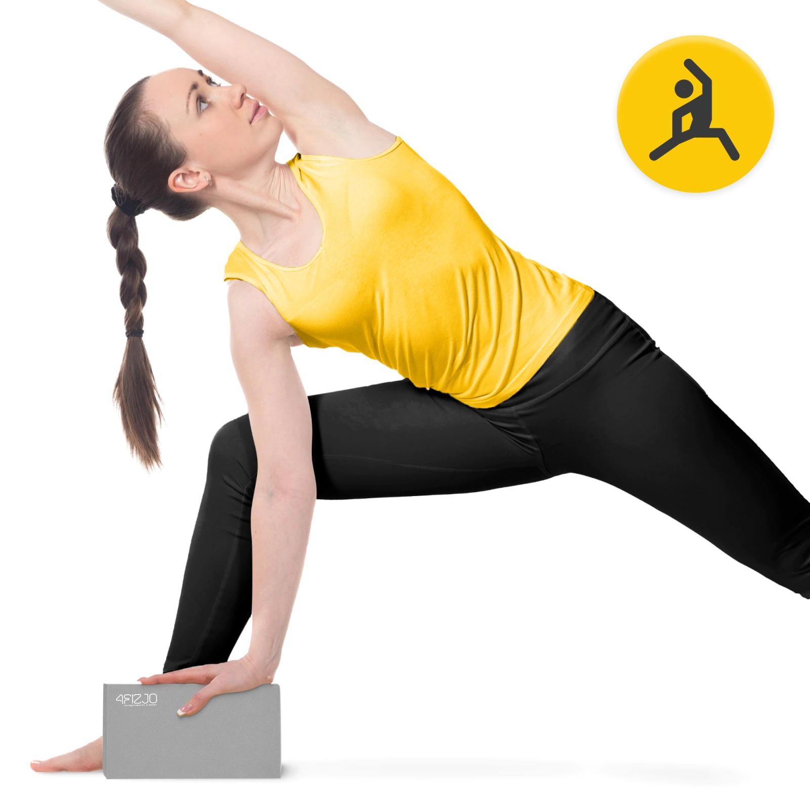 kostka joga pilates szara pianka