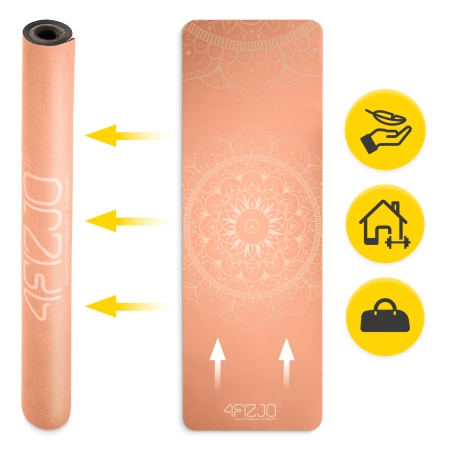 Velúr jógaszőnyeg, 1,5 mm, narancssárga