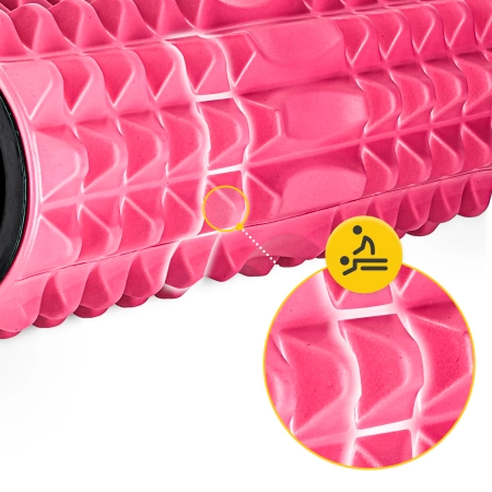 EVA habtüskés masszázshenger, 33 cm, rózsaszín