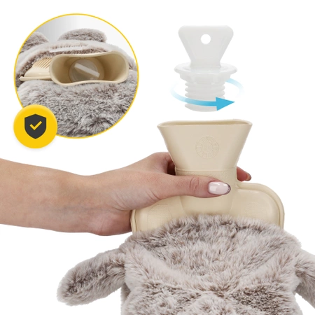 Plüss melegítőpalack lajhár mintás szövetborítással, 0,75 l