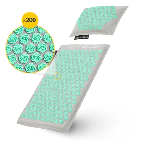 ECO akupresszúrás matrac hajdina és kókusz töltettel, türkizkék