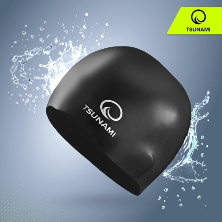 TSUNAMI PRO unisex úszósapka, fekete