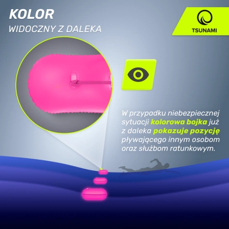 TSUNAMI felfújható biztonsági úszóbója, rózsaszín