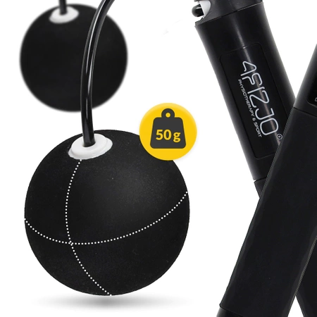 Számlálóval és golyóval ellátott ugrálókötél, fekete