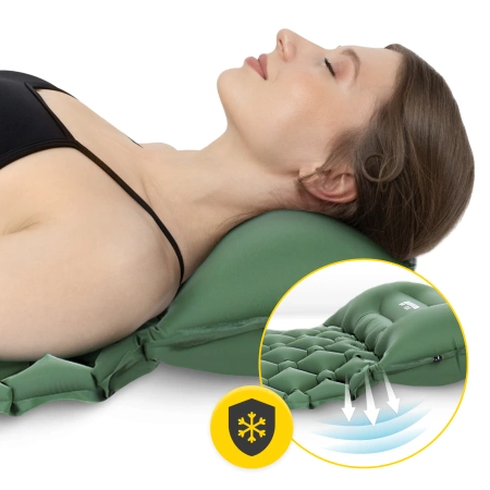 Mountain Goat egyszemélyes felfújható túramatrac, khaki