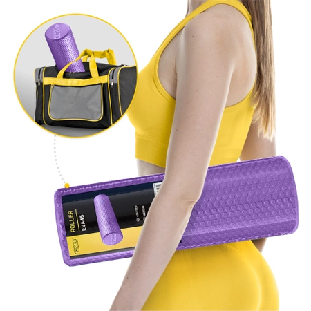 CARE+ bordázott masszázshenger, 45 cm, lila