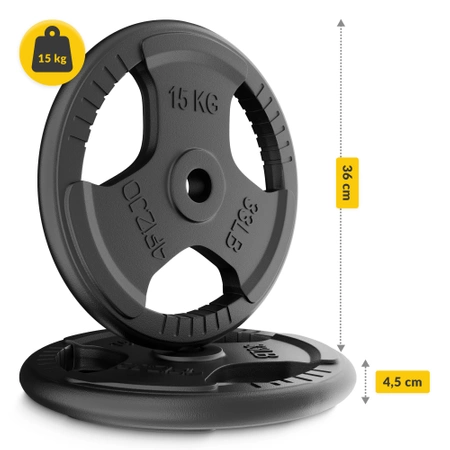 Öntöttvas súlytárcsa, 2 x 15 kg