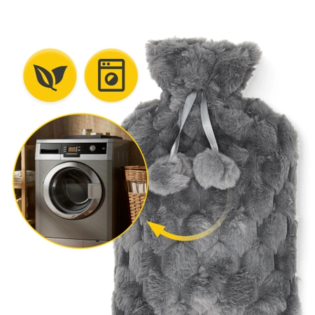 Gumi melegítőpalack plüss szövetborítással, 2 l