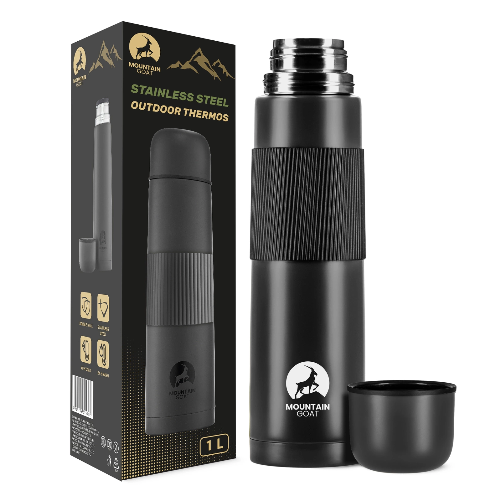 termos stalowy wymiary czarny