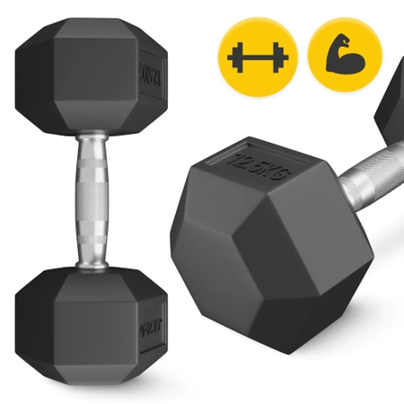 HEX acél kézisúlyzó, 1 x 12,5 kg