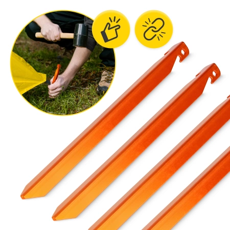 V-alakú alumínium sátorcövek, 18 cm, 10 db