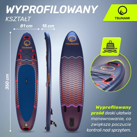 TSUNAMI SUP deszka, 350 cm, T05