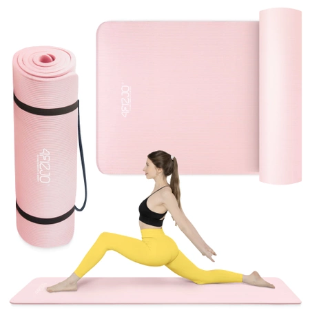 NBR torna- és jógaszőnyeg, 180 × 60 × 1 cm, világos rózsaszín