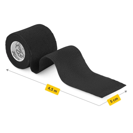Öntapadó kötésrögzítő pólya, 4,5 m × 5 cm, fekete