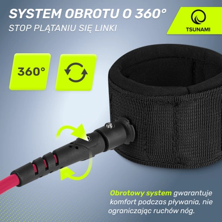 TSUNAMI SUP biztonsági póráz, rózsaszín