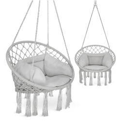 Párnás BOHO kerti hinta, szürke
