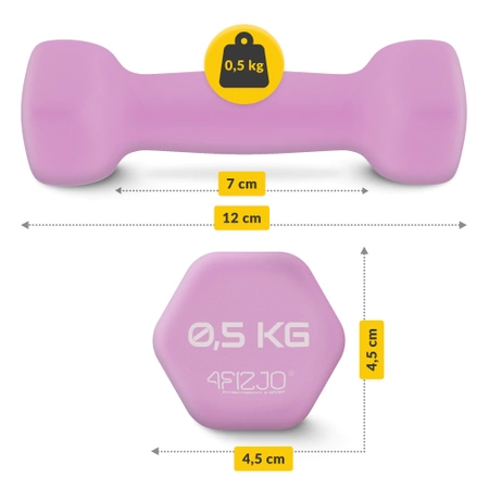 Classic öntöttvas kézisúlyzó, 2 x 0,5 kg